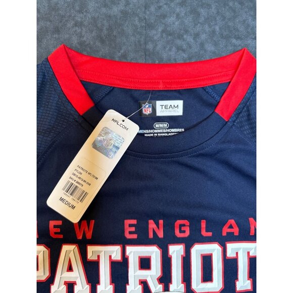 NWT NFL Team Apparel New England Patriots Navy Blue Long Sleeve Shirt Size Med - Picture 3 of 5